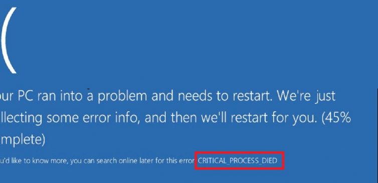 Critical Process Died